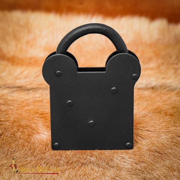 Iron Padlock with Chainmail Keychain and Keys