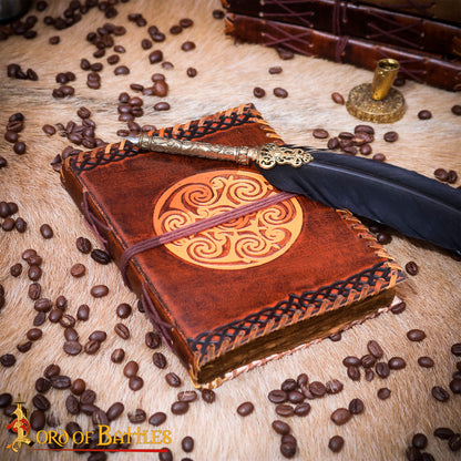 Celtic Spiral Journal in Brown Leather