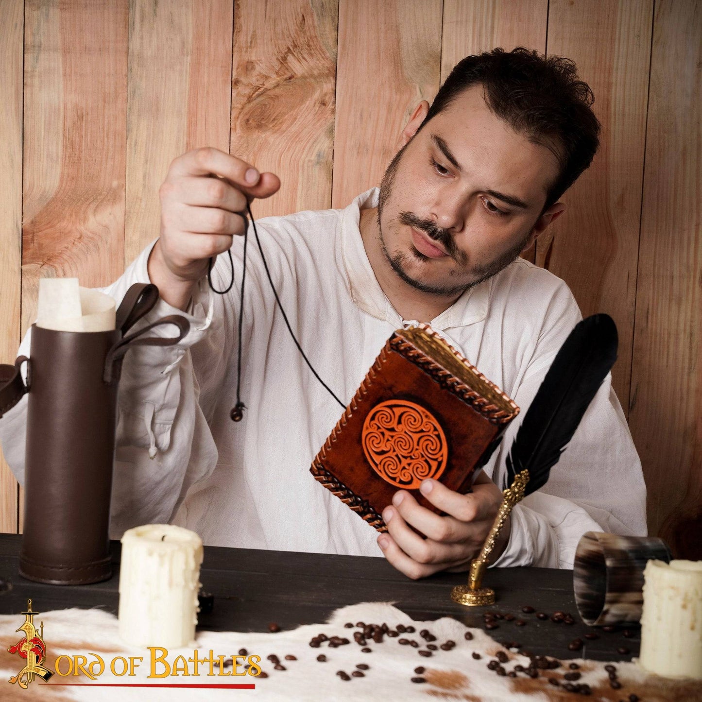Celtic Spiral Journal in Brown Leather