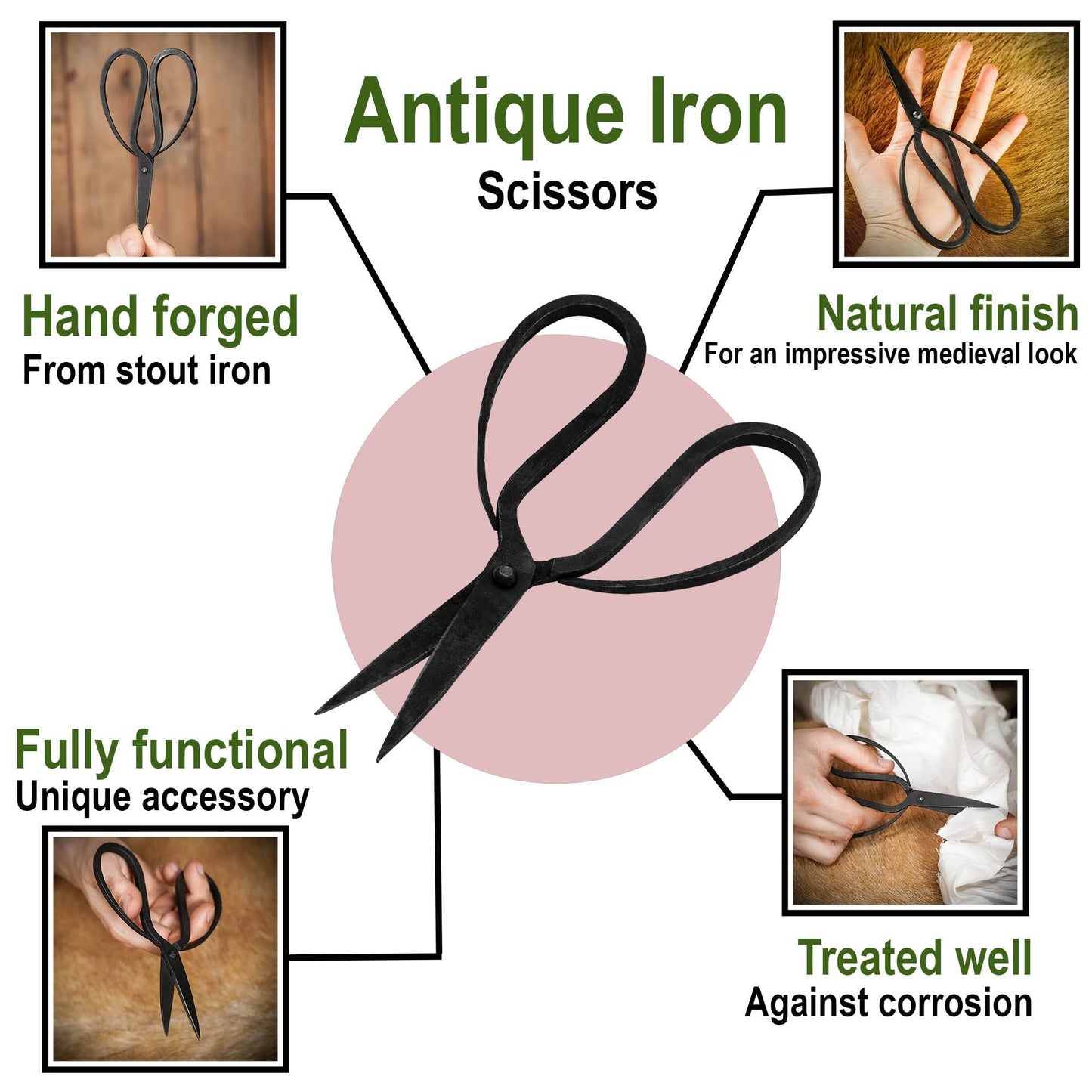 Cast iron scissors - 7 inch