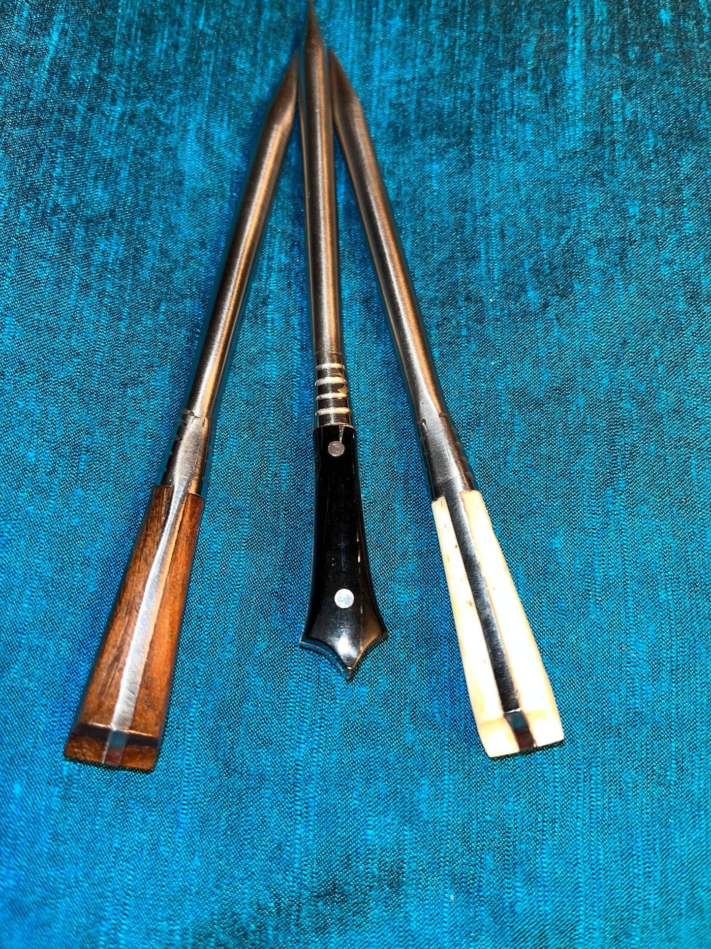 2-piece Medieval Cutlery in a Sheath - Knife and Pricker, bone, horn, wood handle