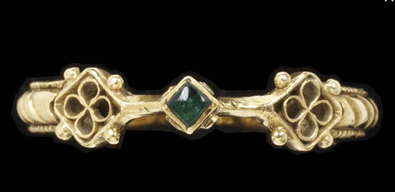 Red Stone Medieval Filigree Ring ca. 1400-1500