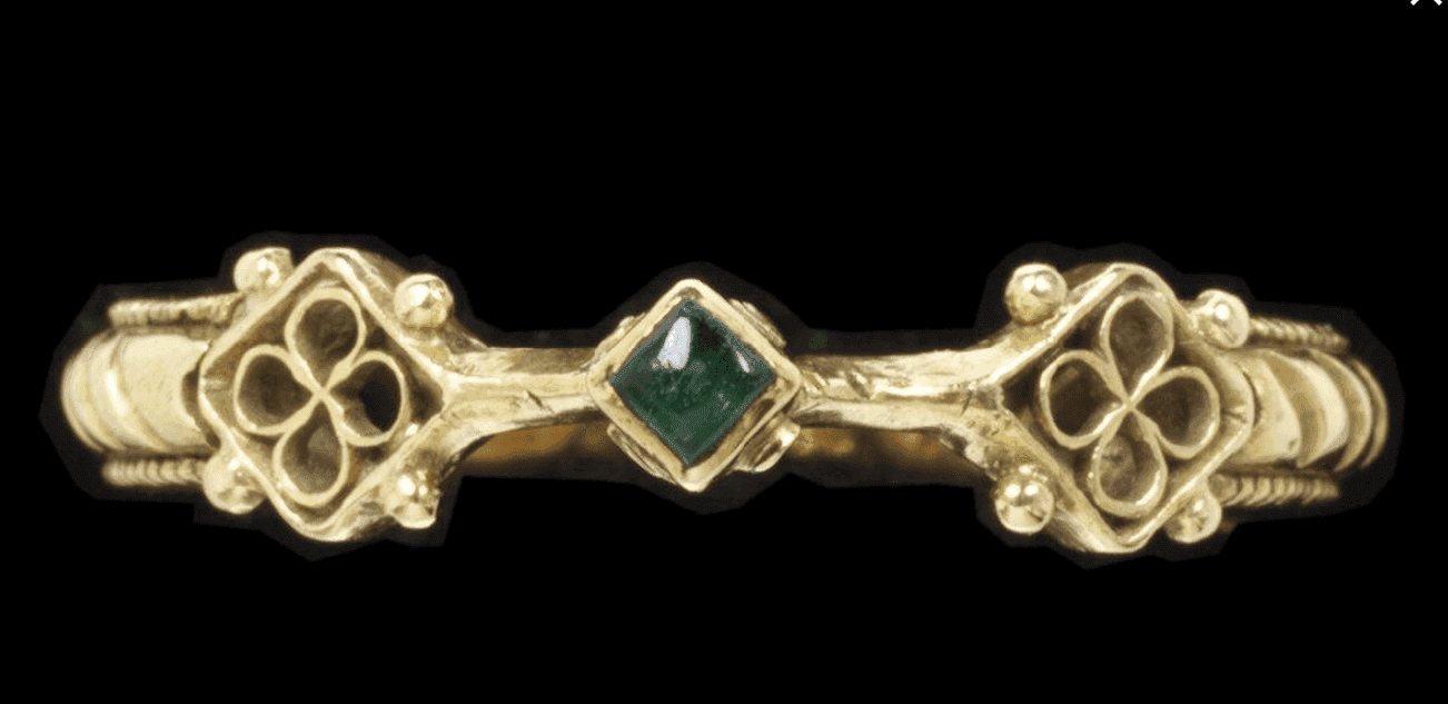 Blue Stone Medieval Filigree Ring ca. 1400-1500