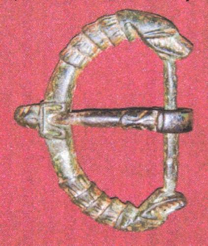 Boucle de ceinture viking avec têtes d'animaux