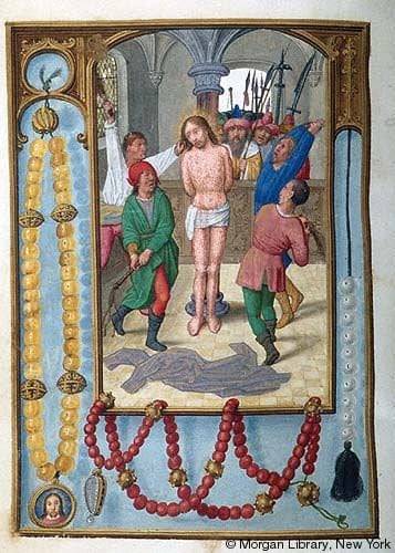 Dark Peach Paternoster with Black Gauds