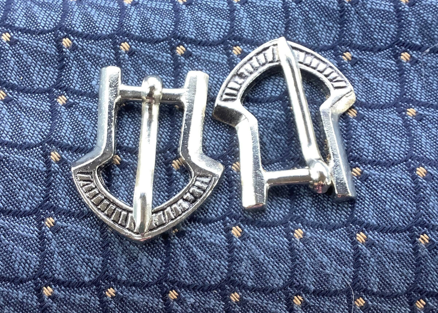 Silver Spade Shaped Medieval Belt Buckle