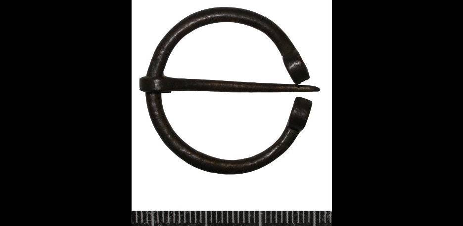 Small Penannular Medieval Brooch in Brass and Copper