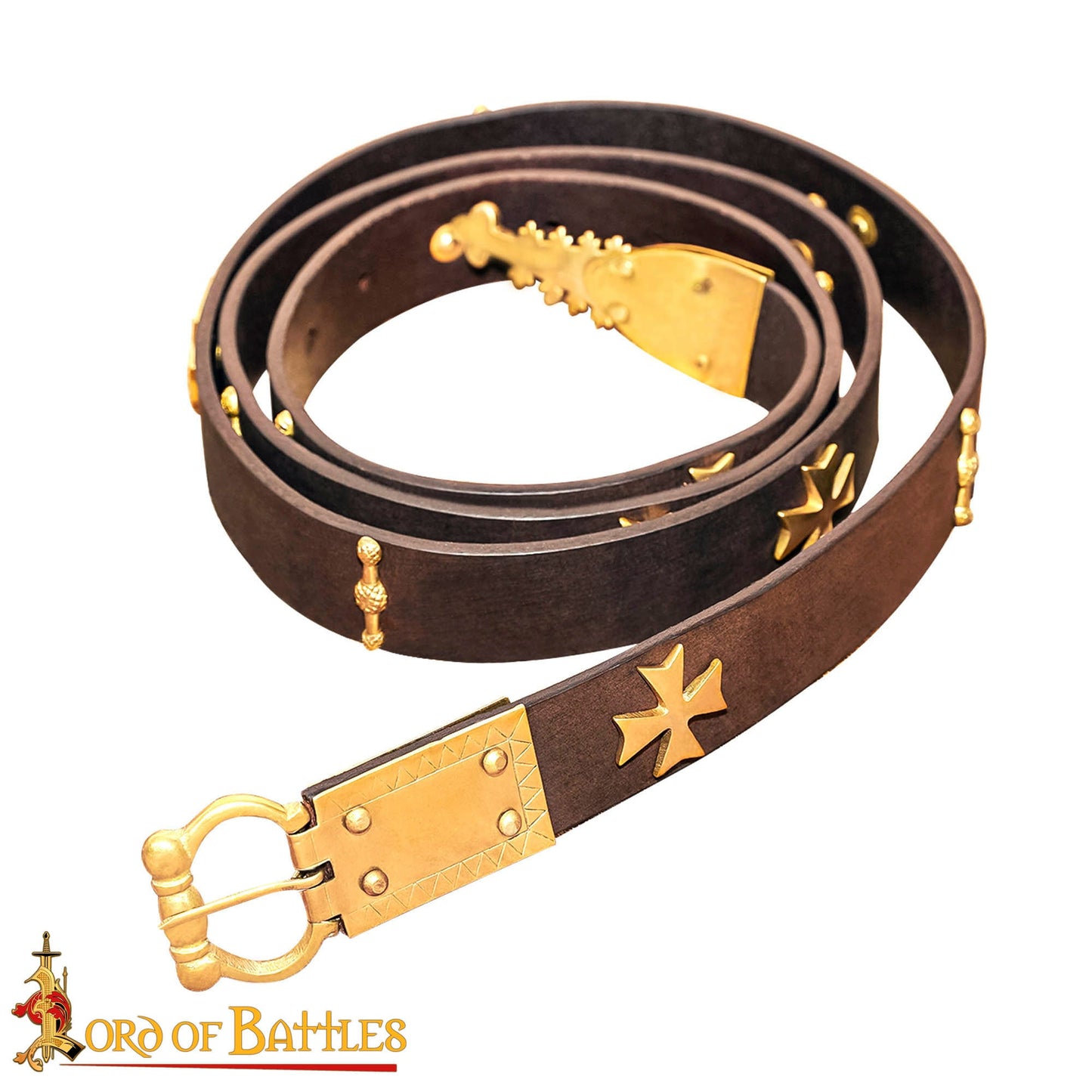 Maltese Cross Medieval Leather Belt