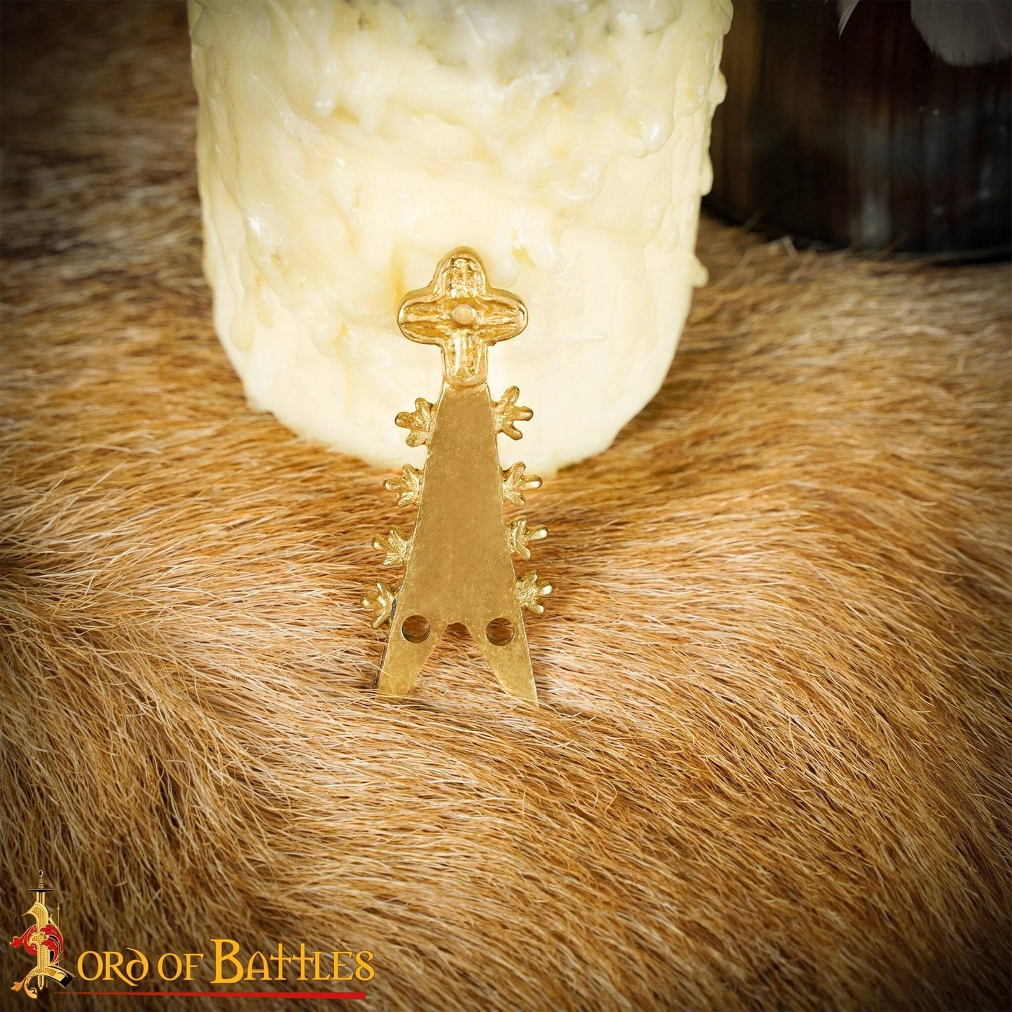 Extrémité de sangle médiévale quadrilobe