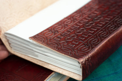 Red Leather Journal with Embossed Cross - bible journal