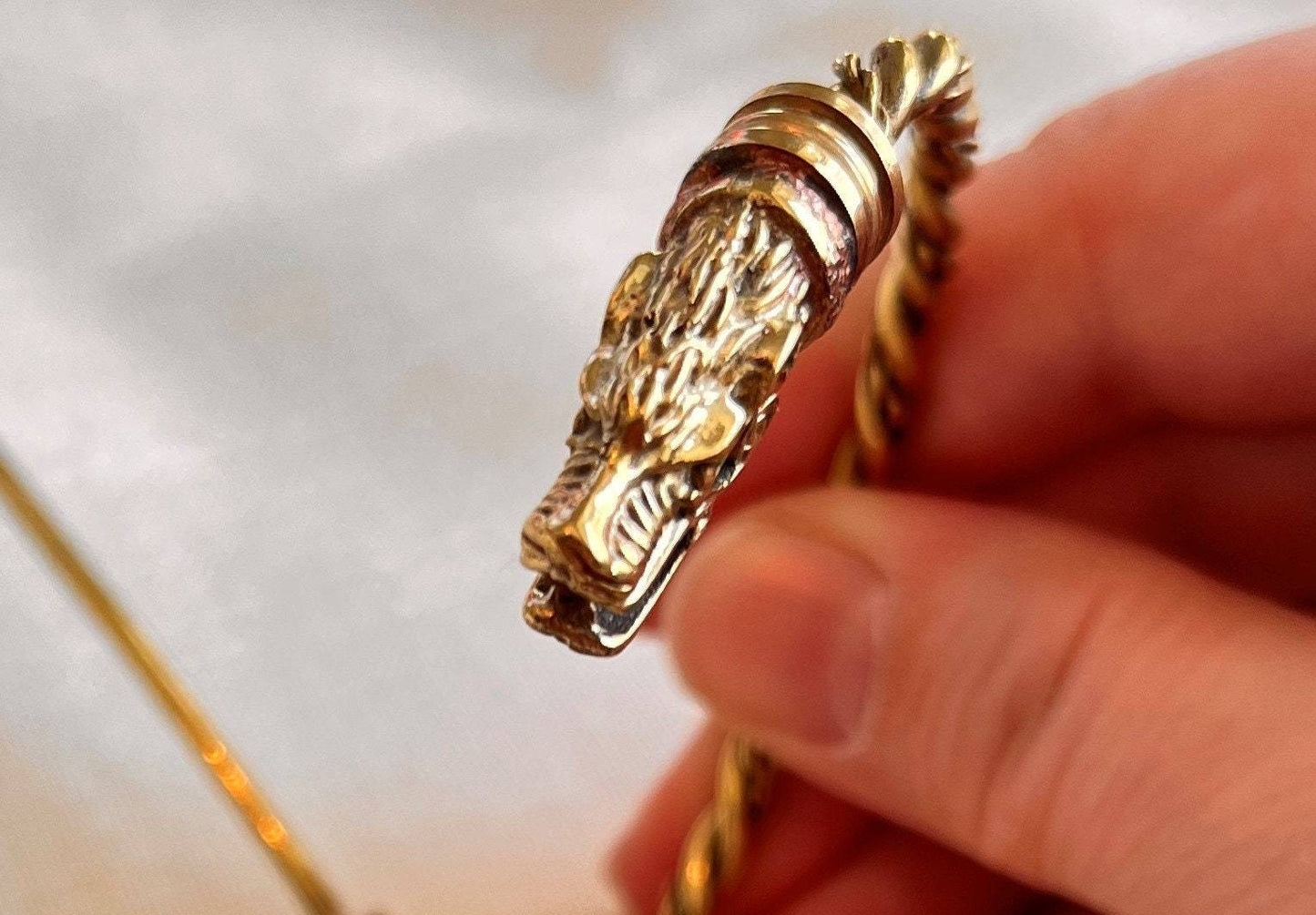 Broche de style Viking tête de loup