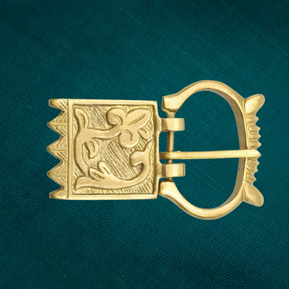 Medieval Buckle with decorative leaves