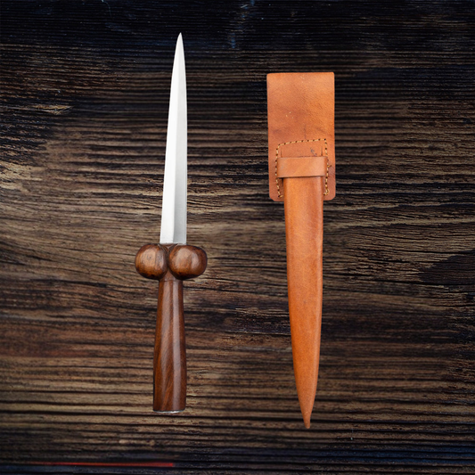 Poignard Bollocks médiéval avec gaine en cuir personnalisée