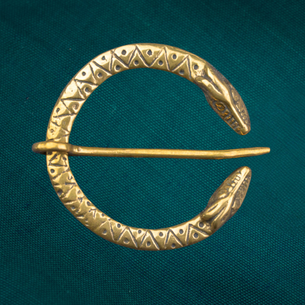 Viking Pen Annular Medieval Brooch with Animal Heads