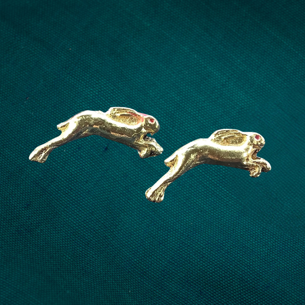 Medieval Hares - Decorative Brass Leather Studs