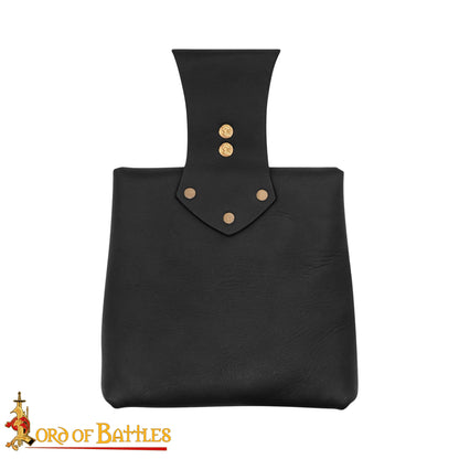 Medieval Leather Belt Pouch with 15th Century Brass Fittings