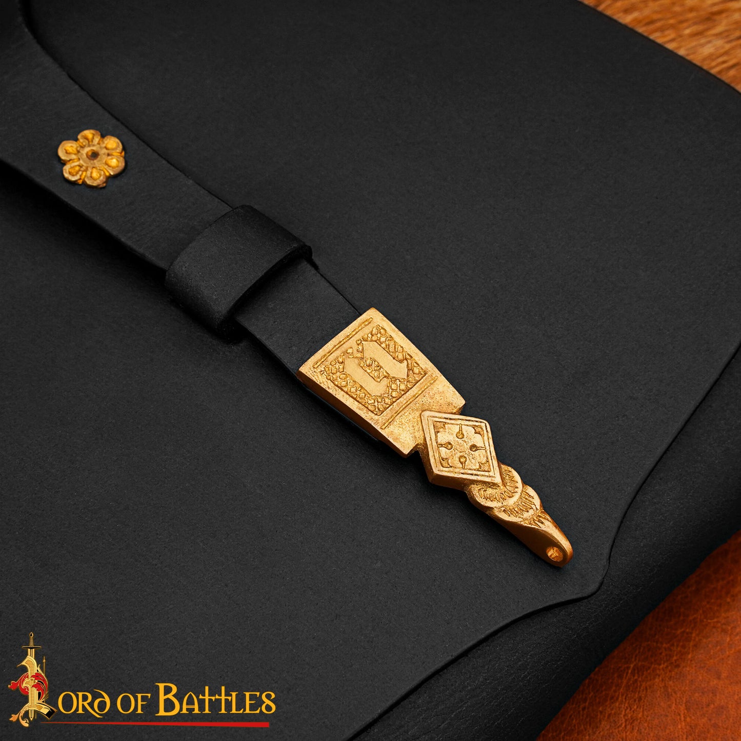 Medieval Leather Belt Pouch with 15th Century Brass Fittings