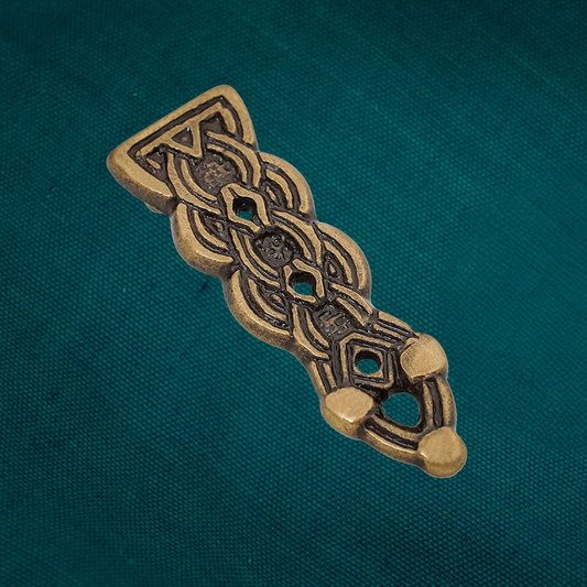 Narrow Viking Strap End in Antiqued Bronze for making your own belt