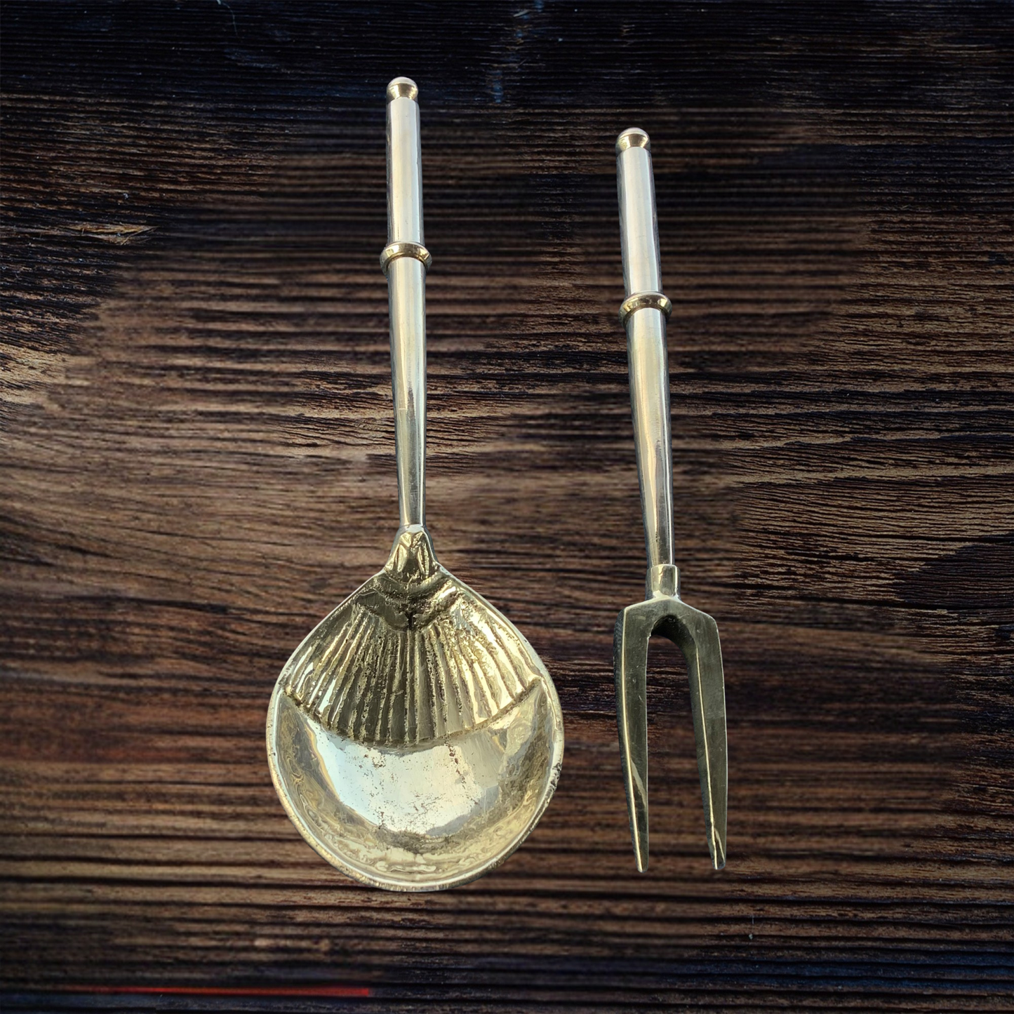 Medieval Gold Spoon and Fork Set