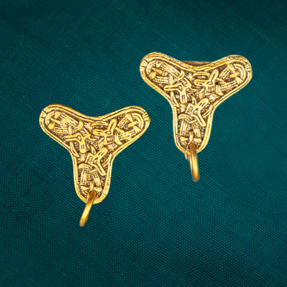 Broches Trèfle Viking (lot de 2), avec attaches pour perles