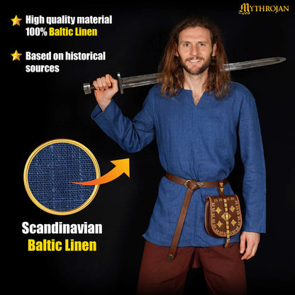 Men's Linen Medieval Tunic for Historical Reenactment