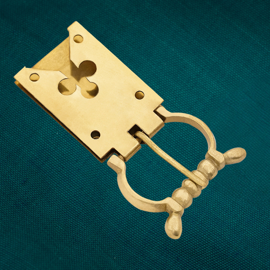 14th Century Medieval Trefoil Solid Brass Buckle Leather Accessory