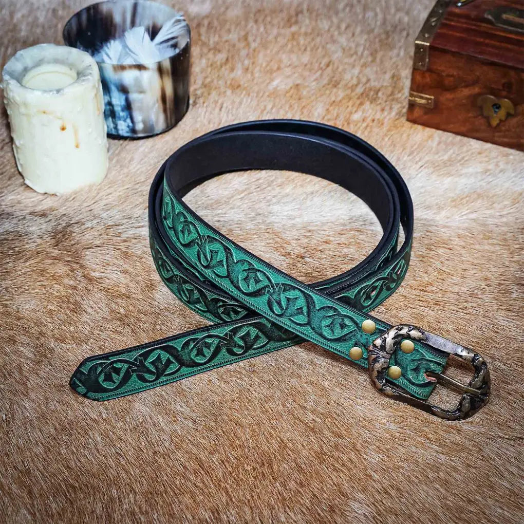 Medieval Embossed Belt for Elven Fantasy Style