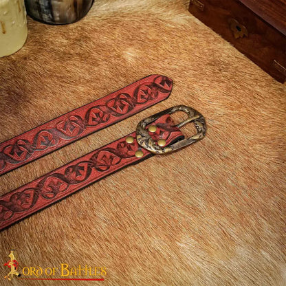 Medieval Embossed Belt for Elven Fantasy Style