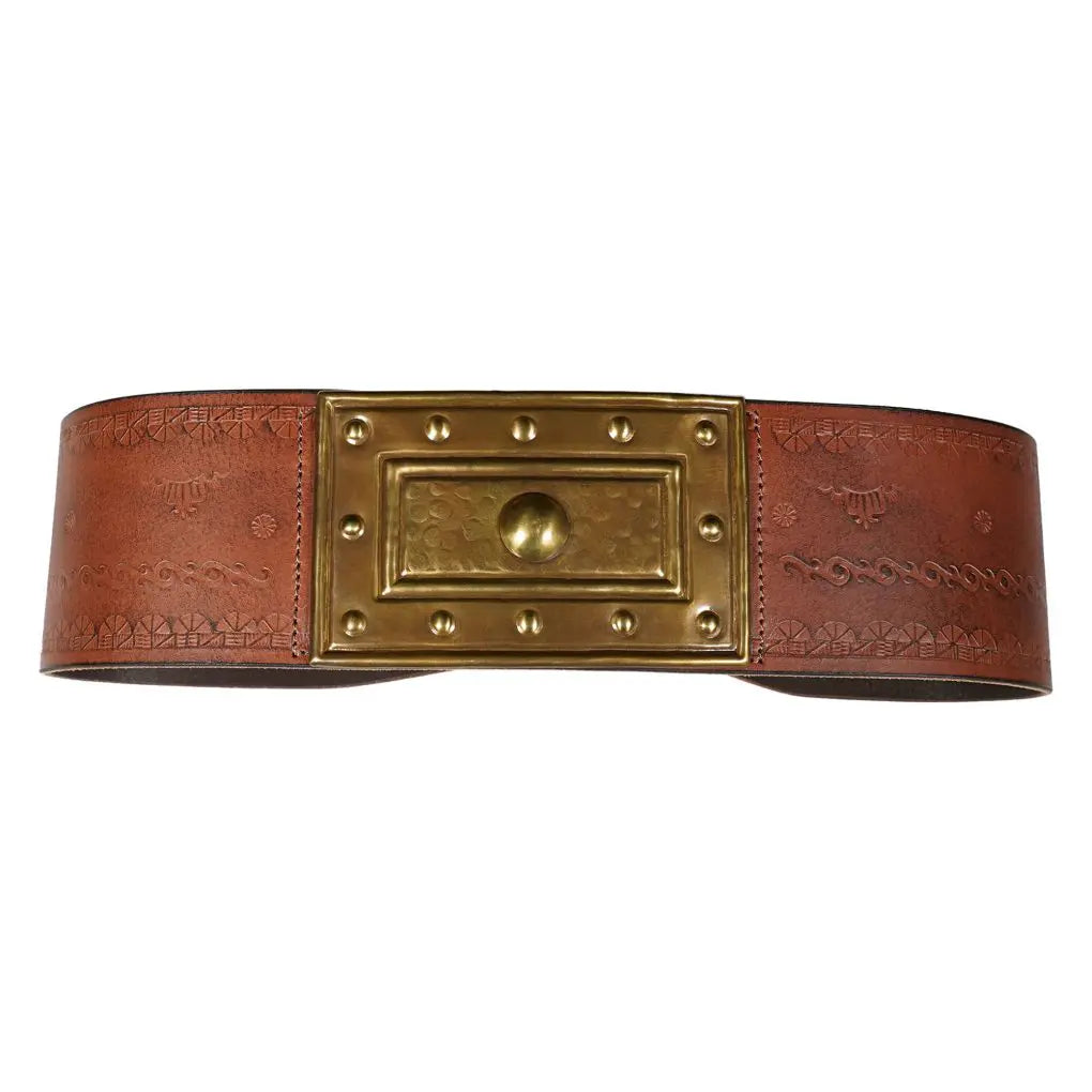 Barbarian Belt with a Large Brass Plaque