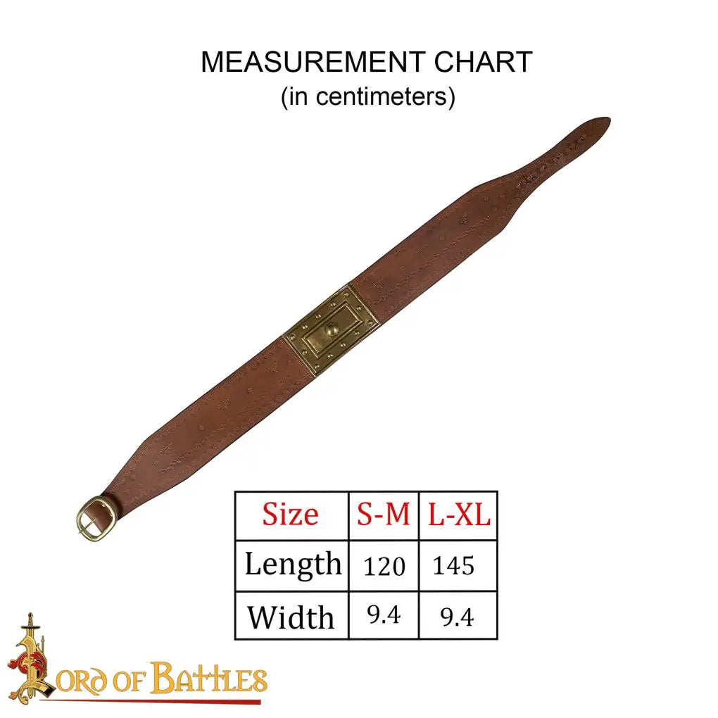 Barbarian Belt with a Large Brass Plaque