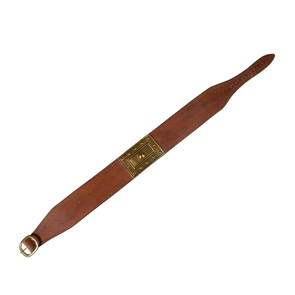 Barbarian Belt with a Large Brass Plaque