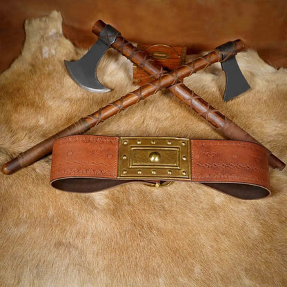 Barbarian Belt with a Large Brass Plaque