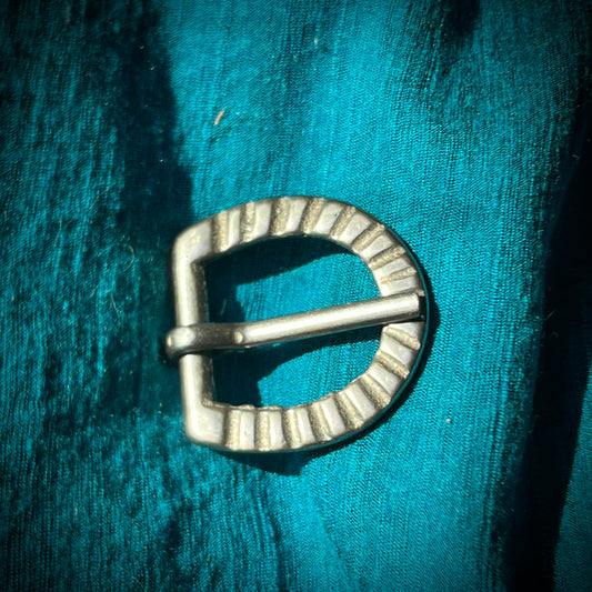 Medieval Silver Buckle with a simple engraved design