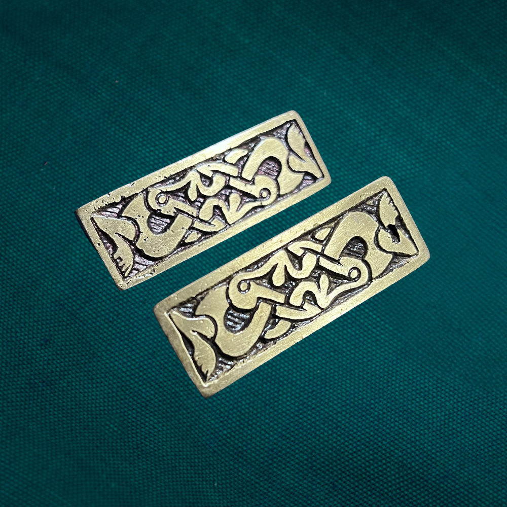 Raccords de ceinture d'animaux entrelacés anglo-saxons (set-4), décorations de ceinture