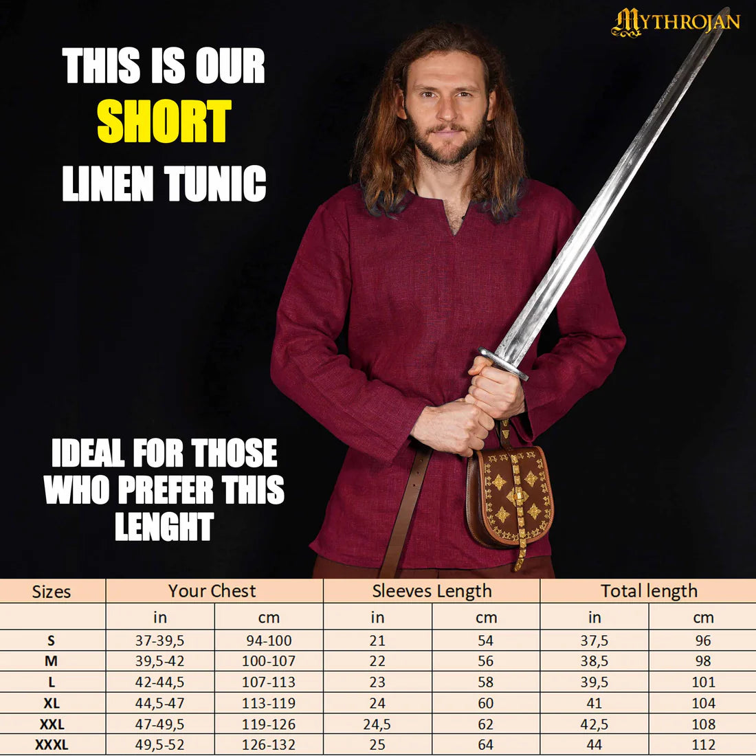 Men's Linen Medieval Tunic for Historical Reenactment