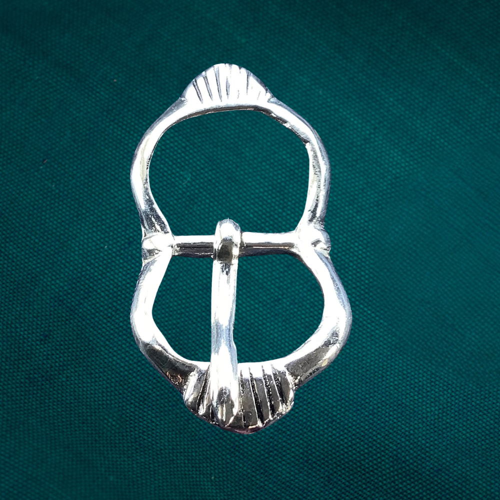 Silver scallop double buckle - (set of 2)