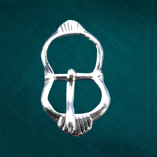 Silver scallop double buckle - (set of 2)