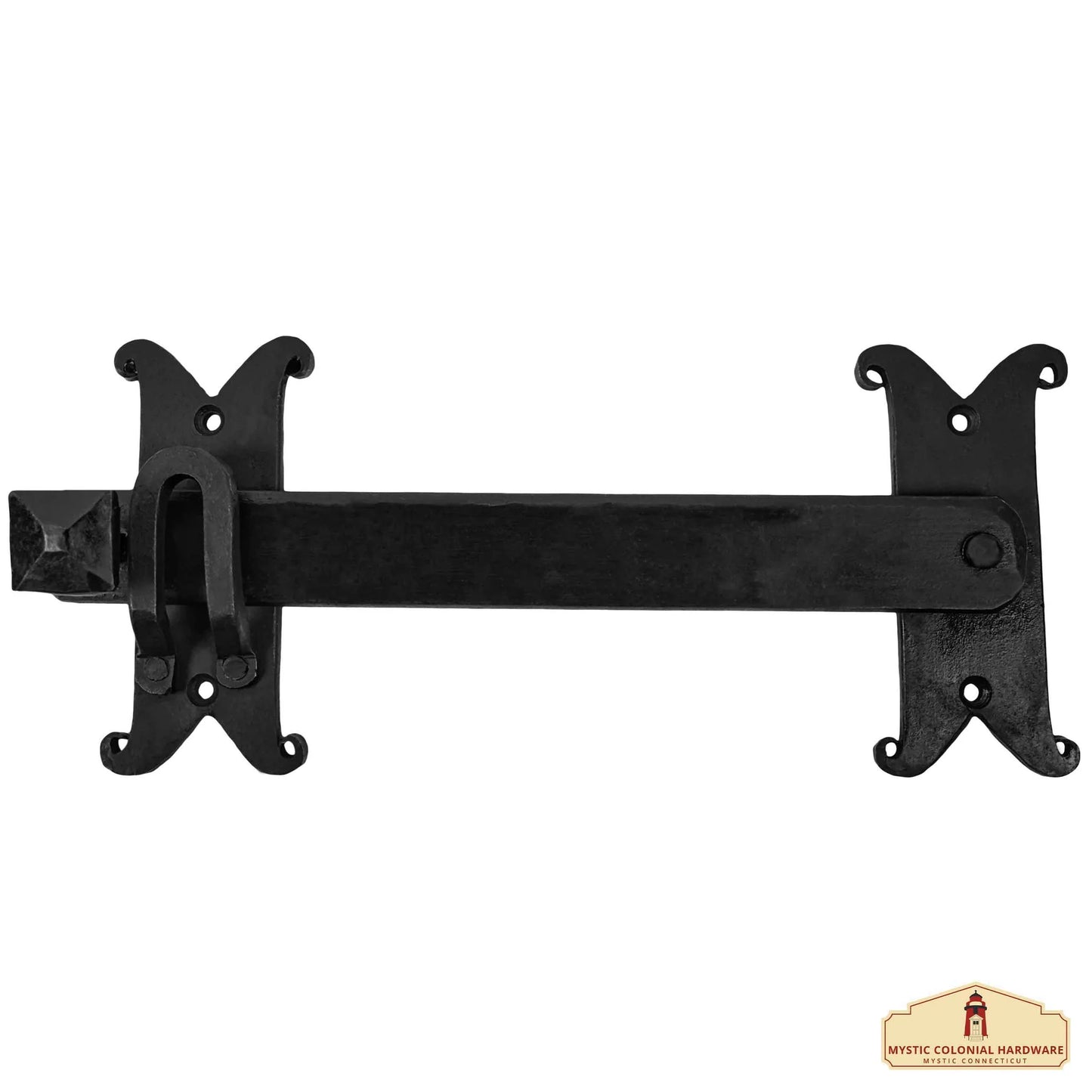 Medieval Swing Latch with Curled End Plates - 10 inches