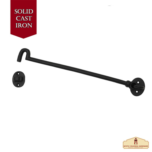 Black Wrought Iron Cabin Hook Eye - 12.5 inches
