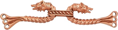 Wolf and Dragon Head cloak clasp, cast in solid bronze, Viking style