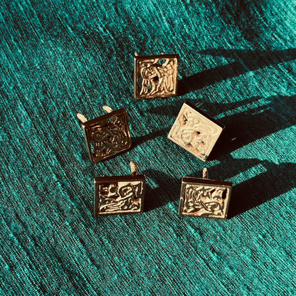 Clous médiévaux ronds en laiton - 8 pétales de fleurs rondes