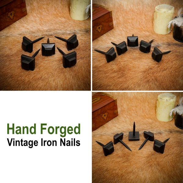Hand Forged Nail - Double Square Head - Set of 5