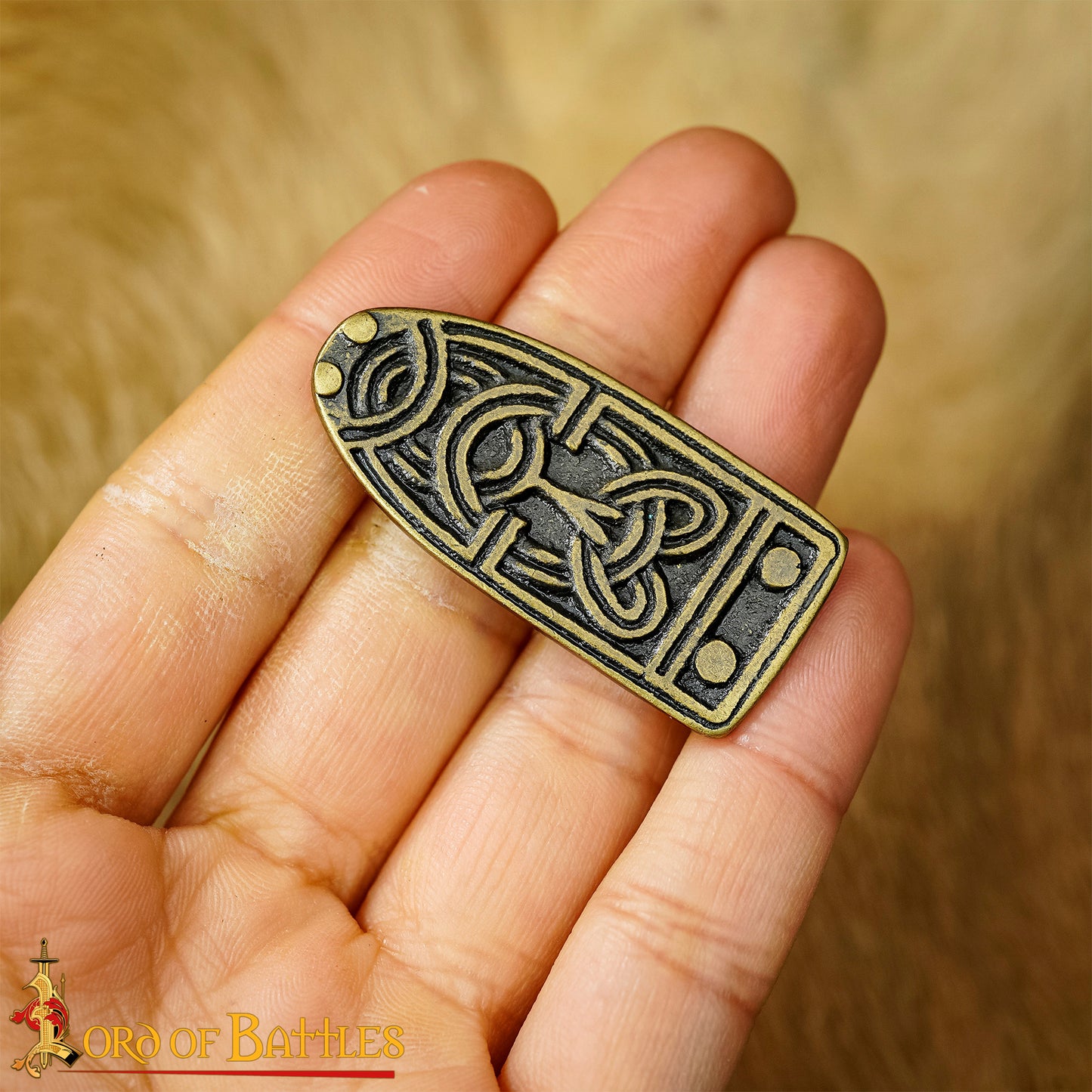 Dark Bronze Viking Styles Strap End for making your own belt