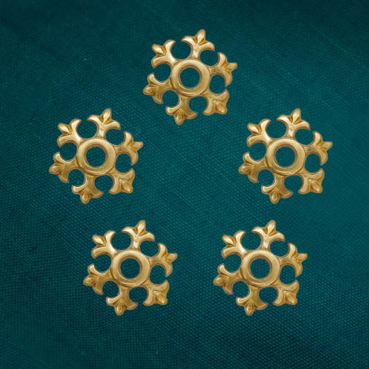 Open Sexfoil Fleur-de-Lys Medieval Mounts (set of 5)