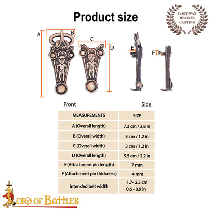 Authentic Bronze Viking Belt Buckle with Borre Design