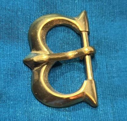 14th century - set of 2 solid brass buckles for 3/4 strap