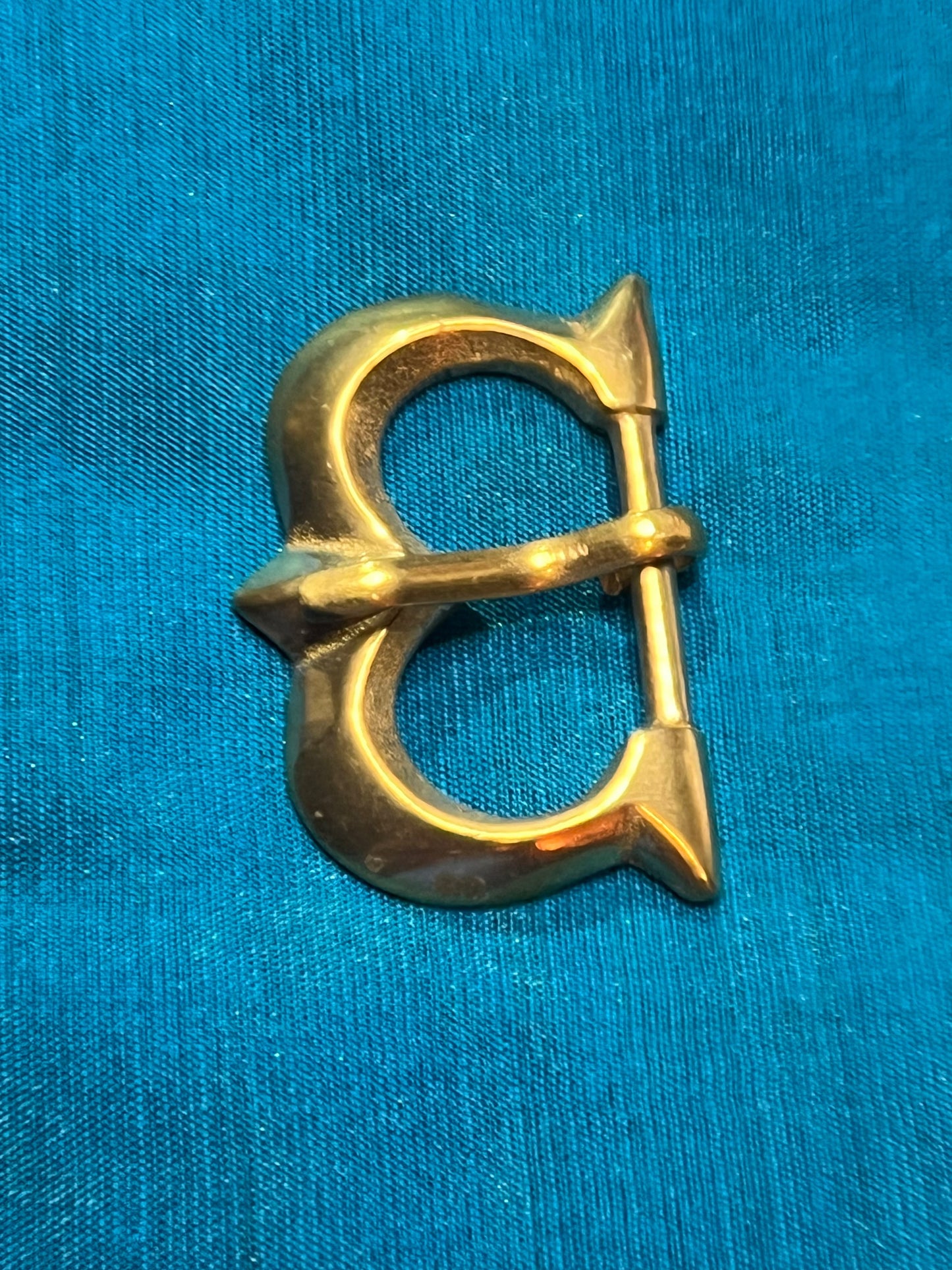 14th century - set of 2 solid brass buckles for 3/4 strap