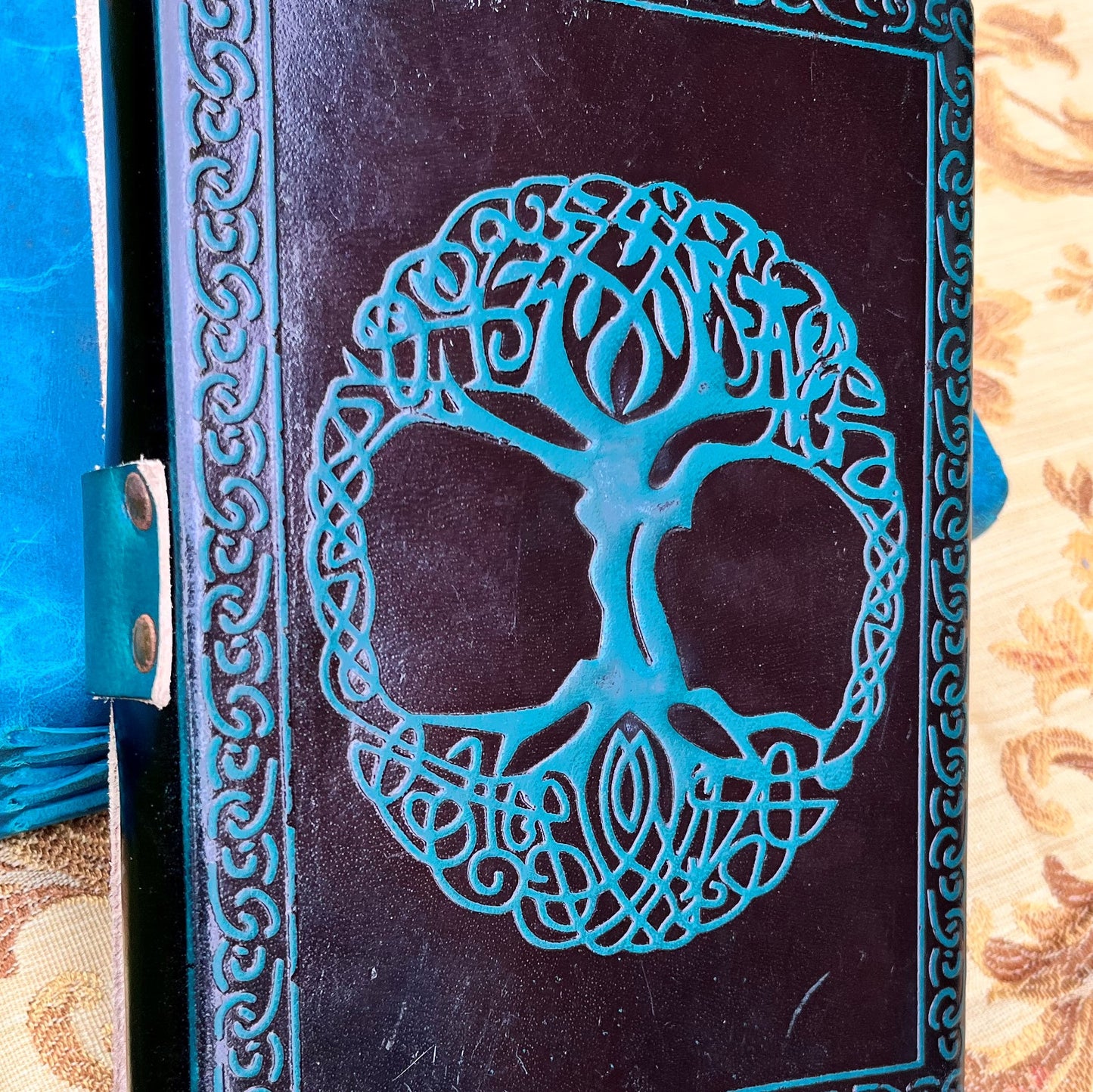 World Tree Journal in Green Leather with Bronze Latch