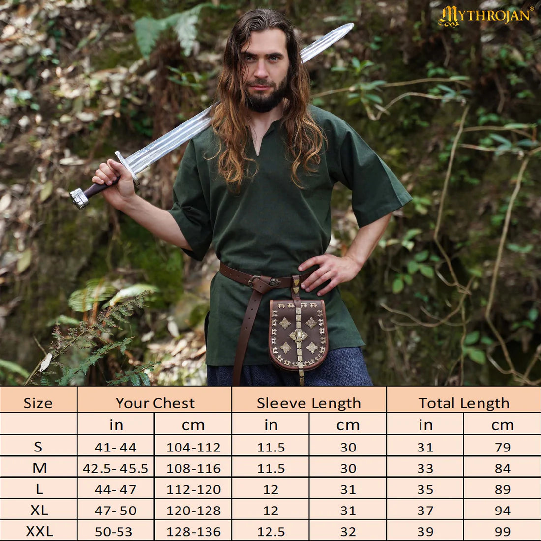 Men's Short Sleeve Medieval-Style Tunic