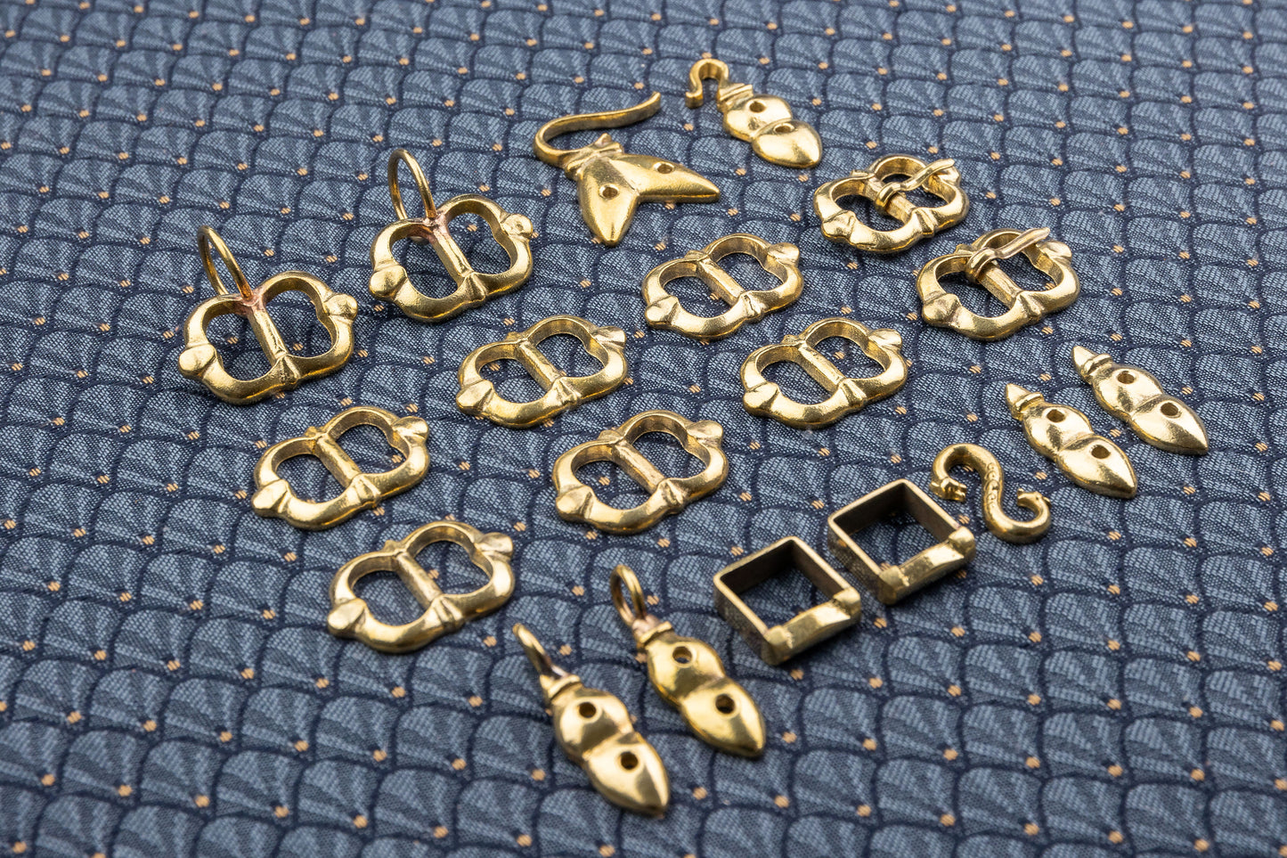 Brass or Silver Sliding Buckles with Loops for Rapier Belt Hangers
